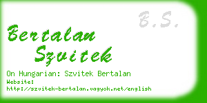 bertalan szvitek business card